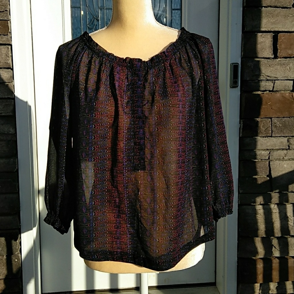 American Eagle Outfitters Navy Blue Blouse - Medium